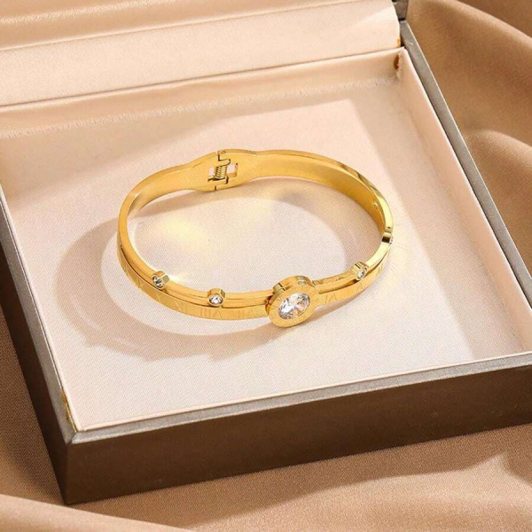 Stainless Steel Roman Numeral Bracelet – Timeless Engraved Cuff