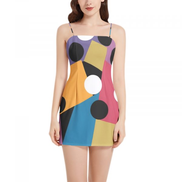 Sleeveless Square Neckline Spaghetti Strap Mini Dress