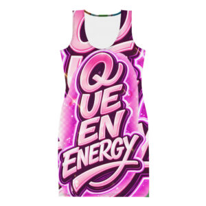 Queen Energy All-Over Print Bodycon Dress – Vibrant Power Edition
