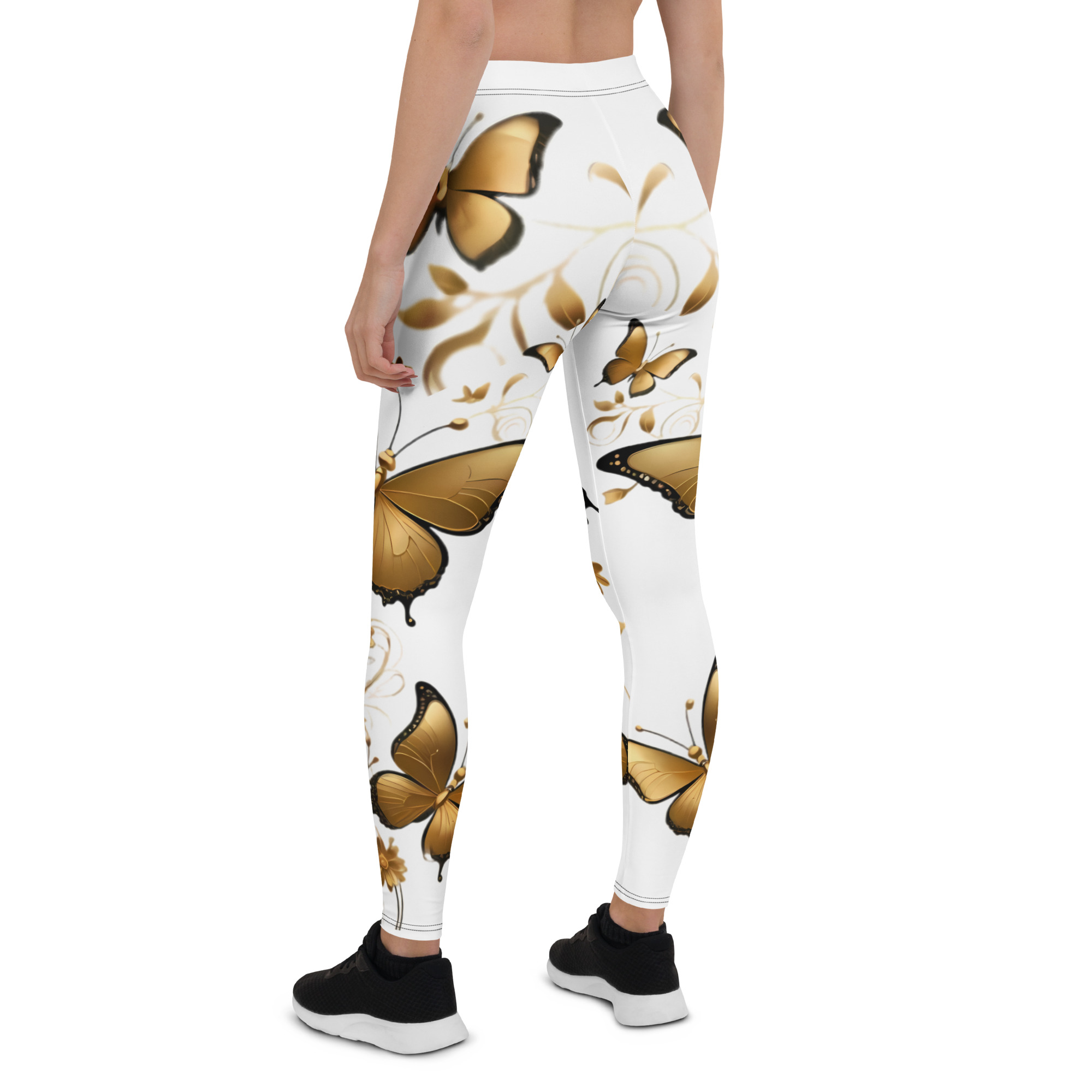REJEY Golden Butterfly All-Over Print Leggings - Image 4