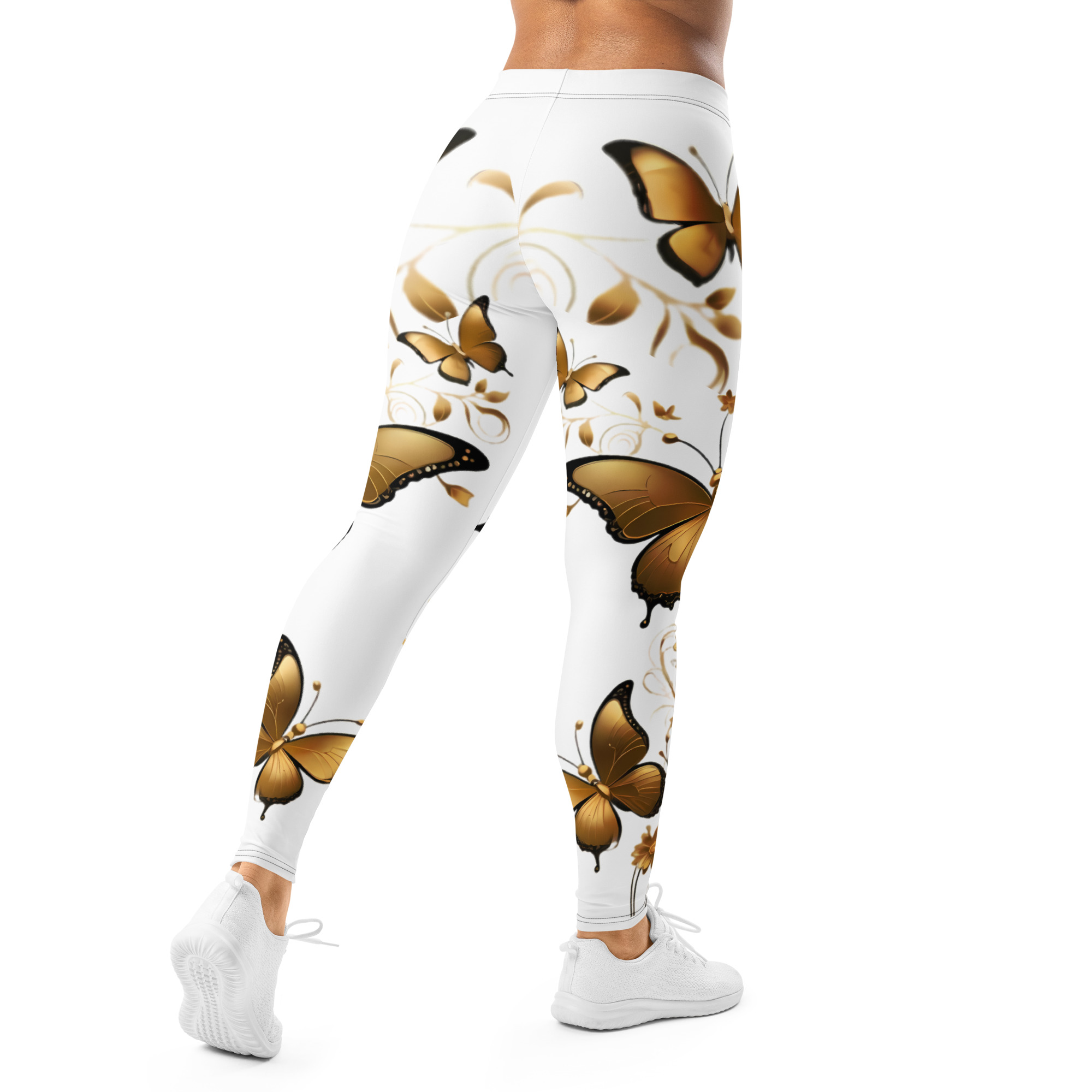REJEY Golden Butterfly All-Over Print Leggings - Image 9