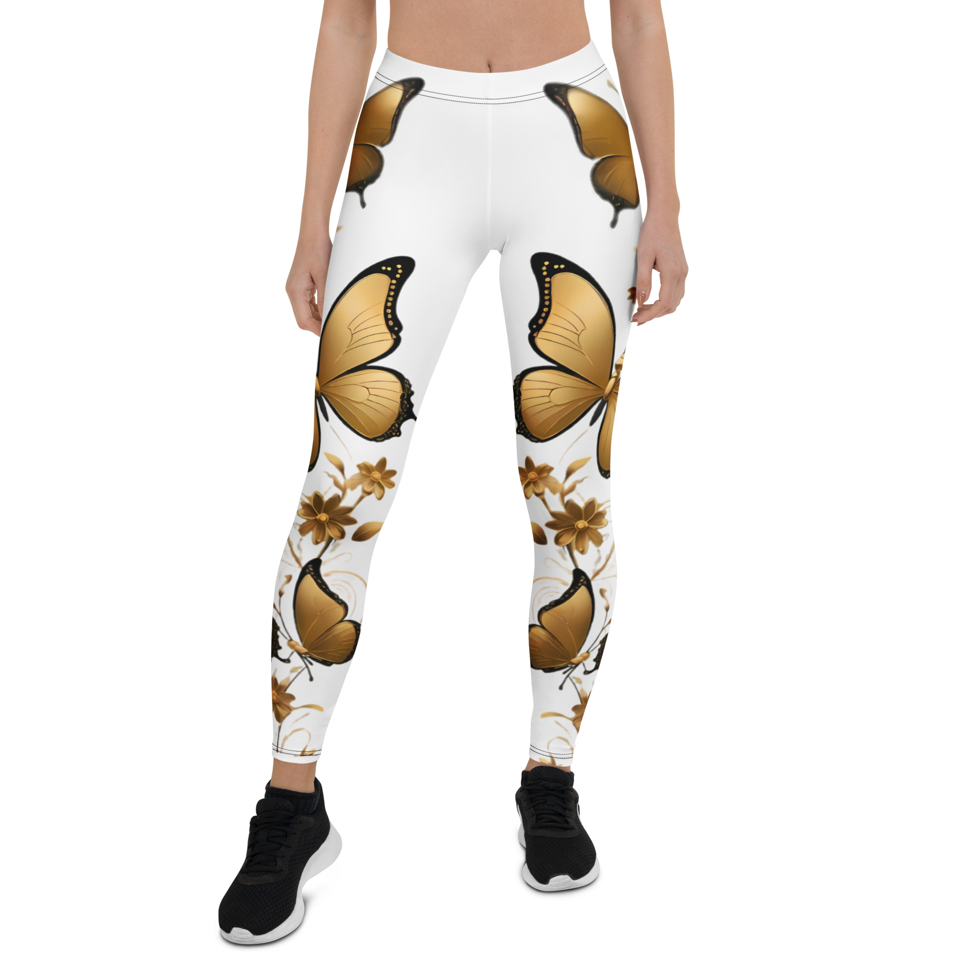 REJEY Golden Butterfly All-Over Print Leggings - Image 3