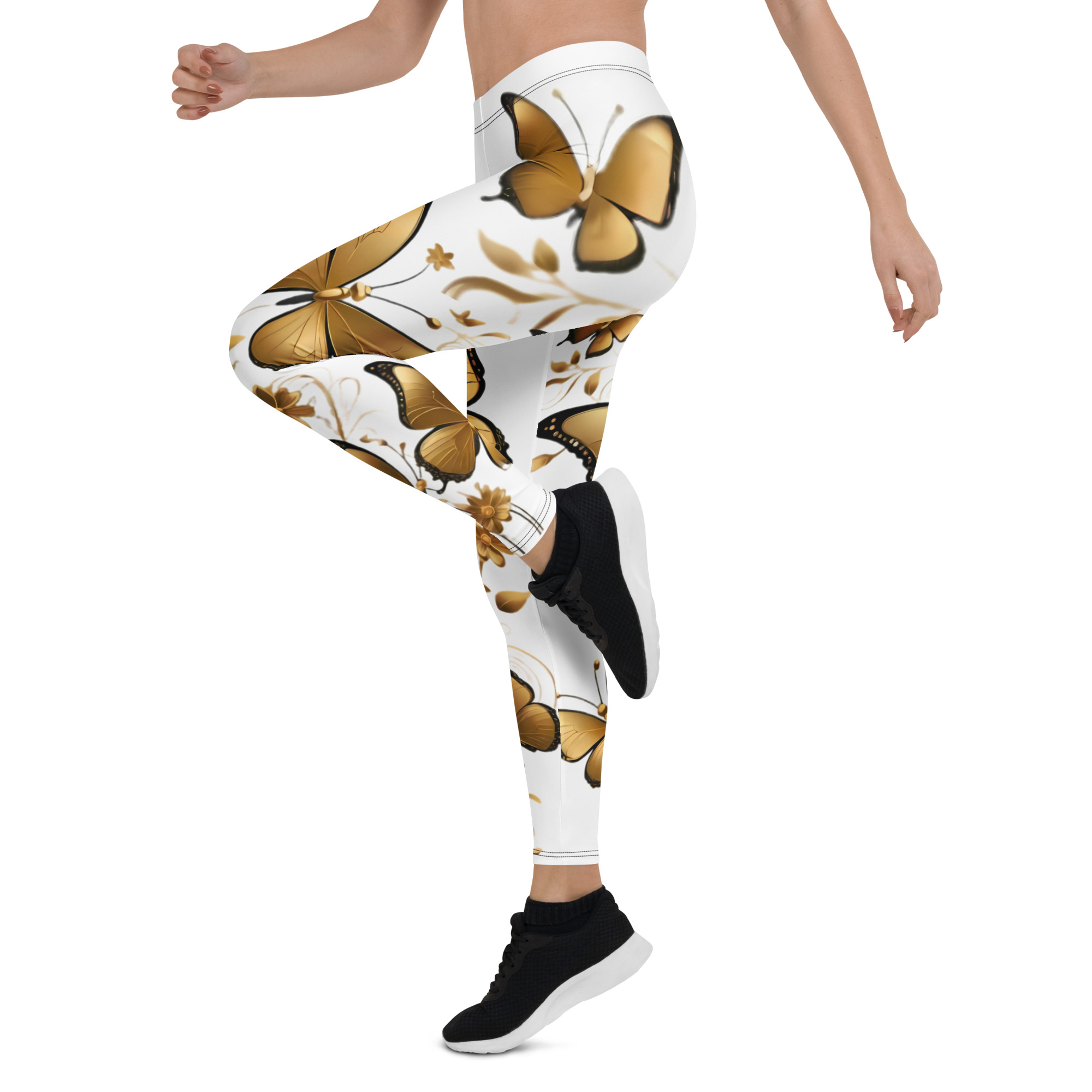 REJEY Golden Butterfly All-Over Print Leggings - Image 6