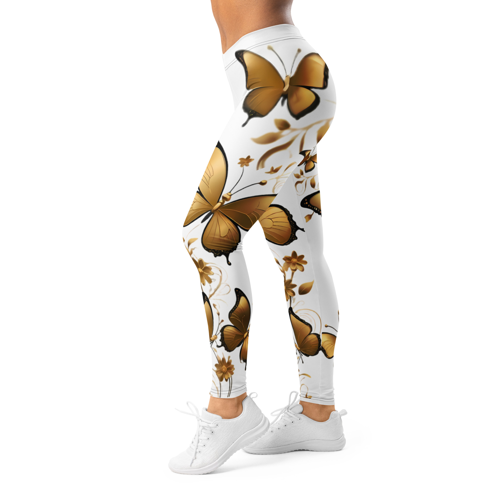 REJEY Golden Butterfly All-Over Print Leggings - Image 12