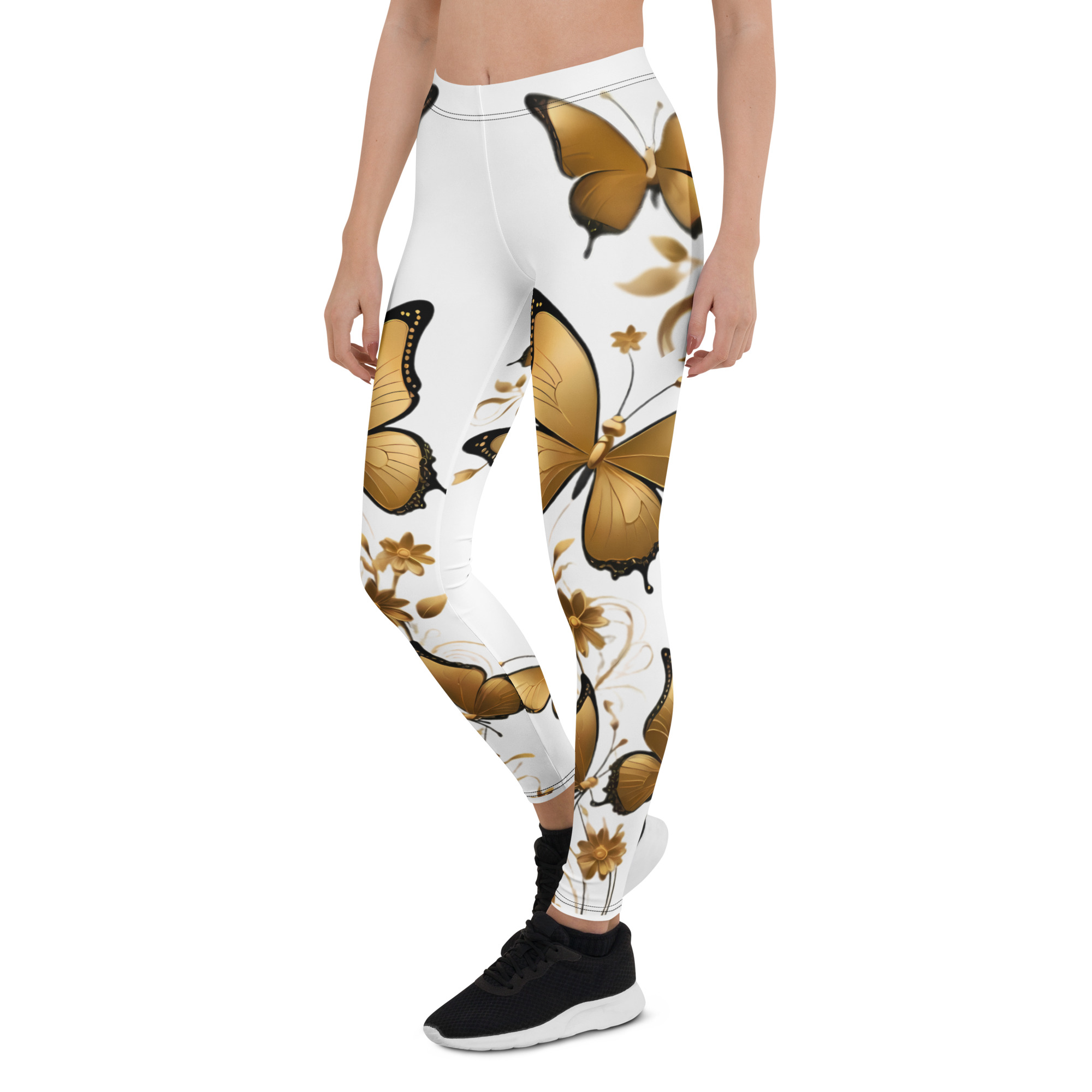 REJEY Golden Butterfly All-Over Print Leggings - Image 5