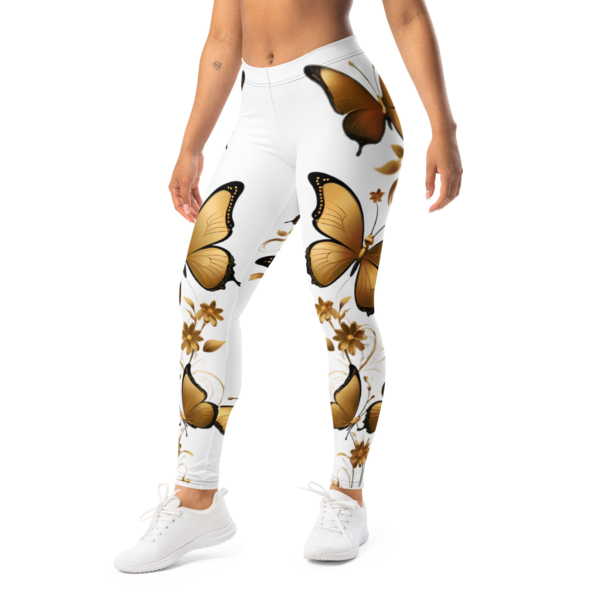 REJEY Golden Butterfly All-Over Print Leggings - Image 10