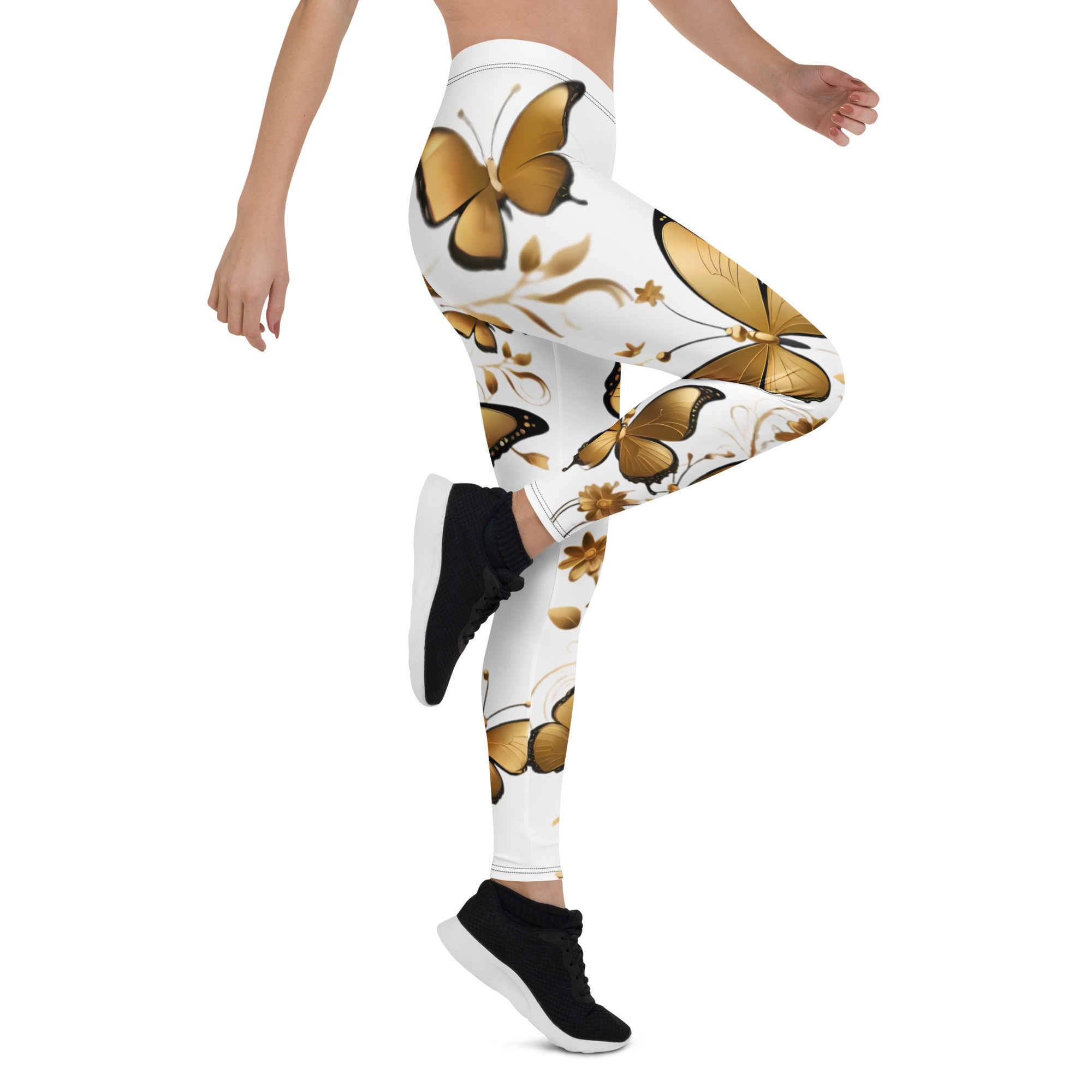 REJEY Golden Butterfly All-Over Print Leggings - Image 8