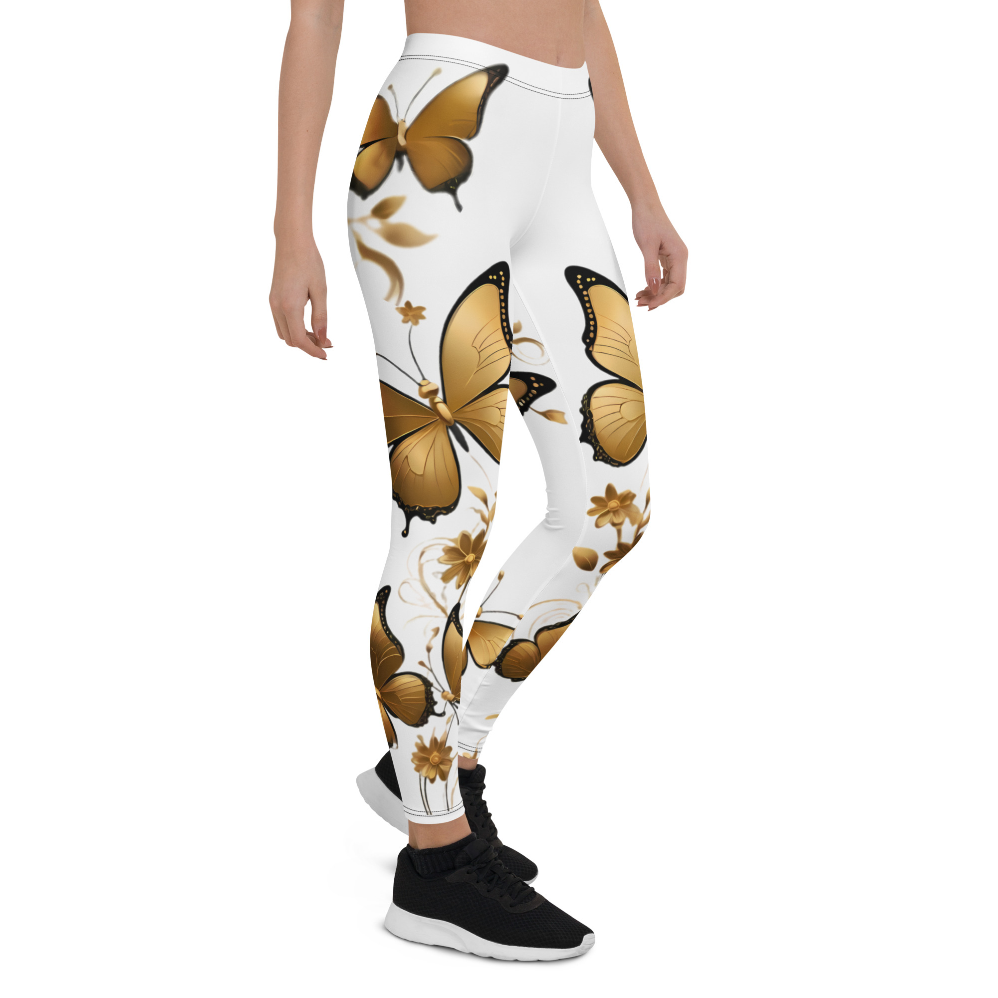 REJEY Golden Butterfly All-Over Print Leggings - Image 7