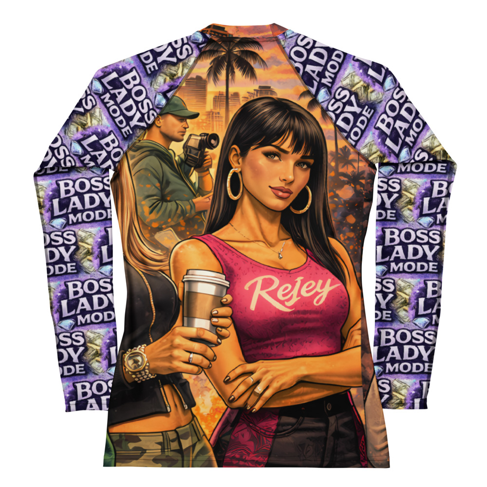 REJEY Boss Lady Mode All-Over Print Women's Rash Guard - Image 2