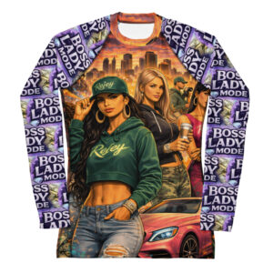 REJEY Boss Lady Mode All-Over Print Women's Rash Guard